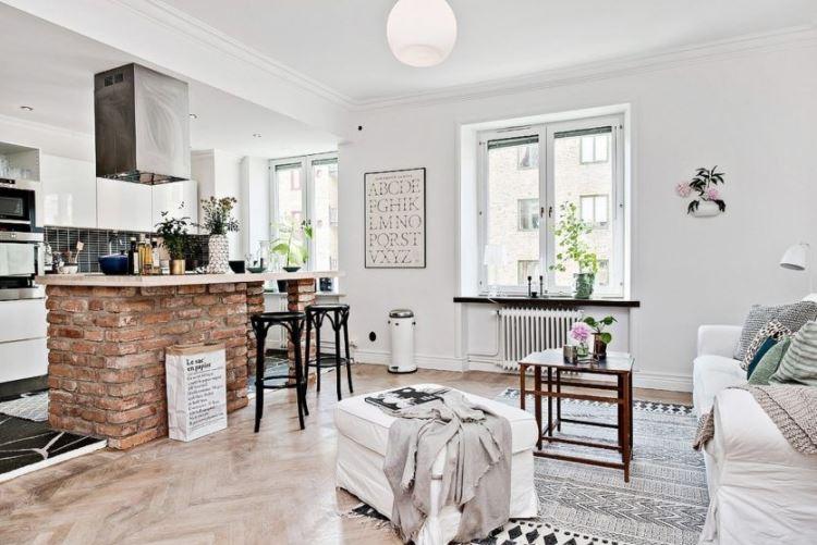 кухня гостиная в скандинавском стиле фото